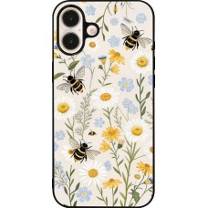 iPhone 16 Plus Case Hülle - Silikon schwarz Pattern bees Spring 2026