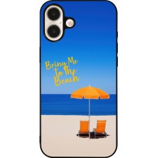 iPhone 16 Plus Case Hülle - Silikon schwarz Summer 2025 Bring me to the beach