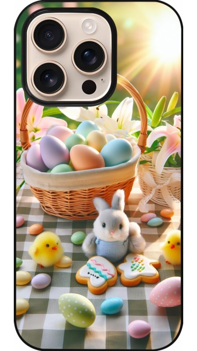 Coque iPhone 16 Pro - Easter 2025 Panier Pâques