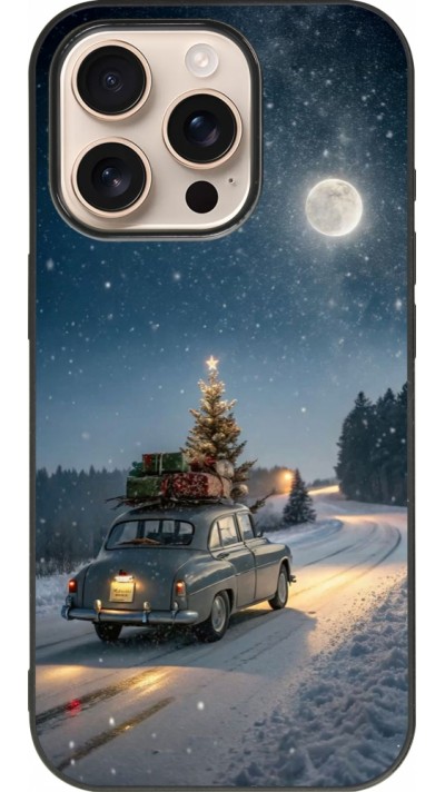 iPhone 16 Pro Case Hülle - Silikon schwarz Christmas 25 Car with Tree Xmas