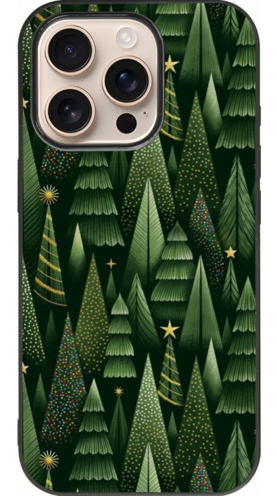 iPhone 16 Pro Case Hülle - Silikon schwarz Christmas 25 Pattern Xmas Tree