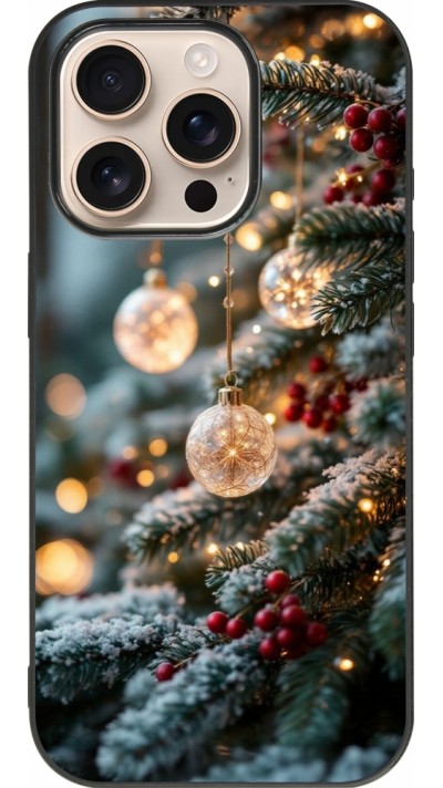 iPhone 16 Pro Case Hülle - Silikon schwarz Christmas 25 Xmas Decorated Tree