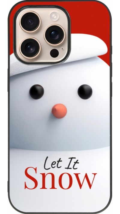 iPhone 16 Pro Case Hülle - Silikon schwarz Christmas 25 Xmas Snowman