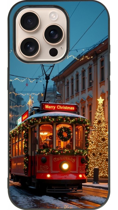 iPhone 16 Pro Case Hülle - Silikon schwarz Christmas 25 Xmas Train