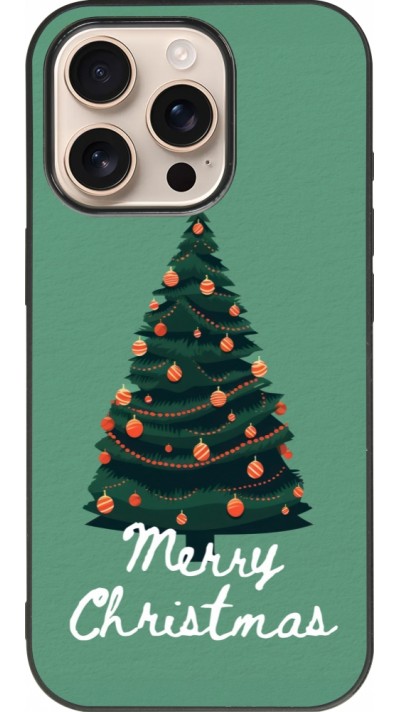 iPhone 16 Pro Case Hülle - Silikon schwarz Christmas 25 Xmas Tree