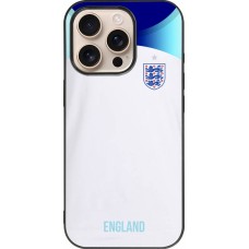 Coque iPhone 16 Pro - Silicone rigide noir Maillot de football Angleterre 2022 personnalisable