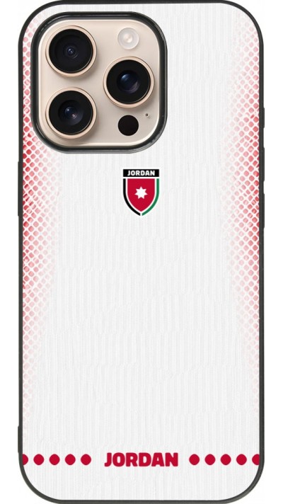 iPhone 16 Pro Case Hülle - Silikon schwarz Jordanien 2026 personalisierbares Fussballtrikot