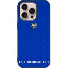 iPhone 16 Pro Case Hülle - Silikon schwarz Usbekistan 2026 personalisierbares Fussballtrikot