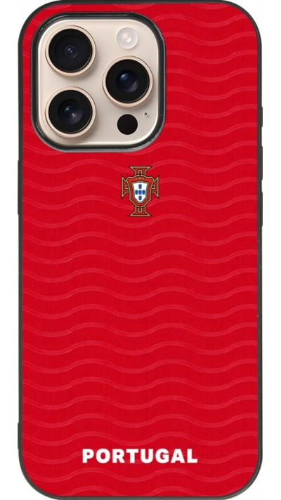 iPhone 16 Pro Case Hülle - Silikon schwarz Portugal 2026 personalisierbares Fussballtrikot