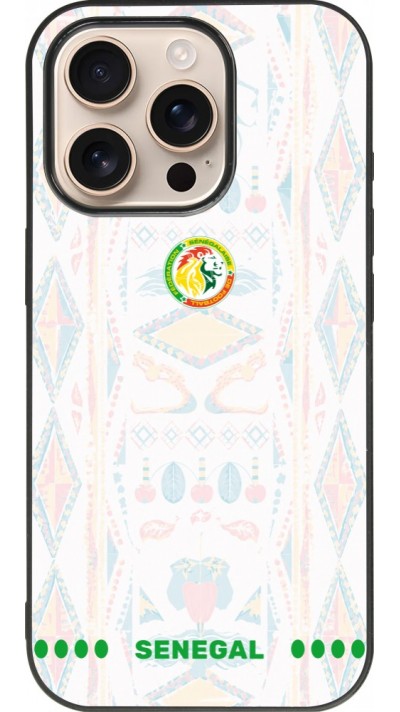 iPhone 16 Pro Case Hülle - Silikon schwarz Senegal 2026 personalisierbares Fussballtrikot