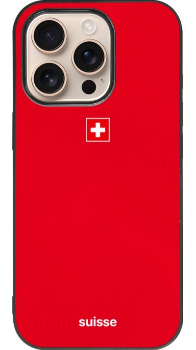 iPhone 16 Pro Case Hülle - Silikon schwarz Schweiz 2026 personalisierbares Fussballtrikot