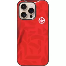 Coque iPhone 16 Pro - Silicone rigide noir Maillot de football Tunisie 2022 personnalisable
