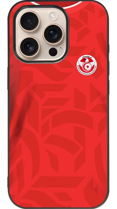 iPhone 16 Pro Case Hülle - Silikon schwarz Tunesien 2022 personalisierbares Fussballtrikot