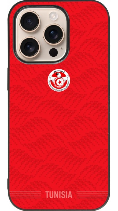 iPhone 16 Pro Case Hülle - Silikon schwarz Tunesien 2026 personalisierbares Fussballtrikot