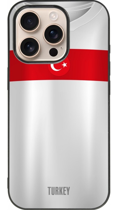 iPhone 16 Pro Case Hülle - Silikon schwarz Türkei personalisierbares Fussballtrikot