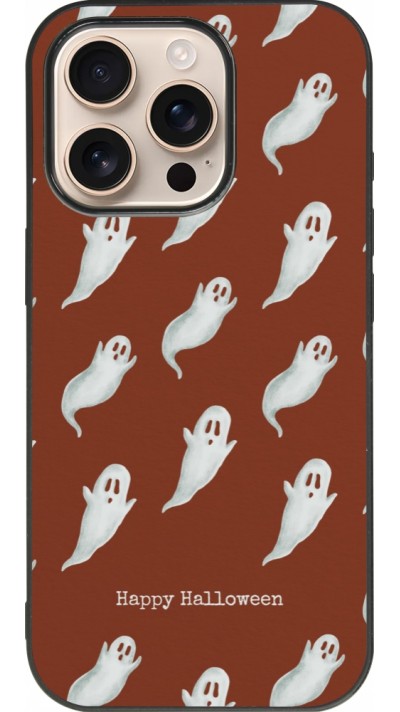 iPhone 16 Pro Case Hülle - Silikon schwarz Halloween 2025 Pattern of ghosts
