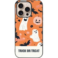 iPhone 16 Pro Case Hülle - Silikon schwarz Halloween 2025 Trick treat