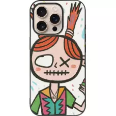 Coque iPhone 16 Pro - Silicone rigide noir Little Girl Sketch