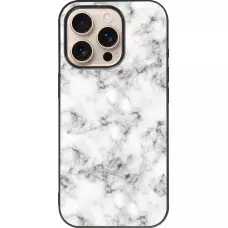 Coque iPhone 16 Pro - Silicone rigide noir Marble 01
