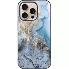 Coque iPhone 16 Pro - Silicone rigide noir Marble 04