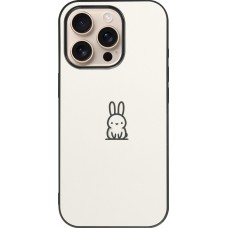 iPhone 16 Pro Case Hülle - Silikon schwarz Minimal Häschen Süße
