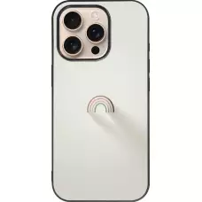 Coque iPhone 16 Pro - Silicone rigide noir Mini Rainbow Minimal