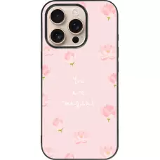 Coque iPhone 16 Pro - Silicone rigide noir Mom 2023 your are magical