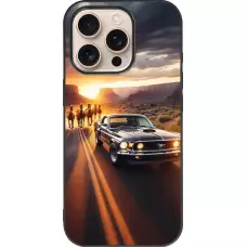 Coque iPhone 16 Pro - Silicone rigide noir Mustang 69 Grand Canyon