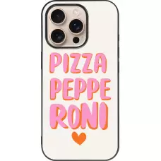 Coque iPhone 16 Pro - Silicone rigide noir Pizza pepperoni 2026