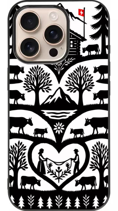 Coque iPhone 16 Pro - Silicone rigide noir Poya Suisse 2
