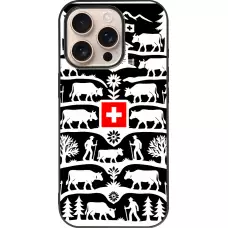 Coque iPhone 16 Pro - Silicone rigide noir Poya Suisse 3 noir