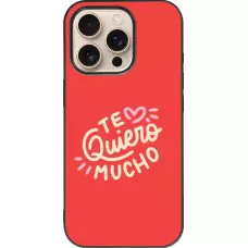 Coque iPhone 16 Pro - Silicone rigide noir Saint Valentines Day 26 Te quiero mucho