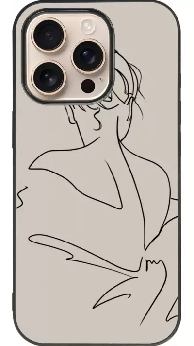 Coque iPhone 16 Pro - Silicone rigide noir Salnikova 05