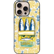 iPhone 16 Pro Case Hülle - Silikon schwarz Sardines in oil 2026
