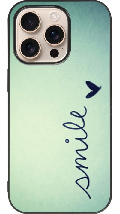 iPhone 16 Pro Case Hülle - Silikon schwarz Smile