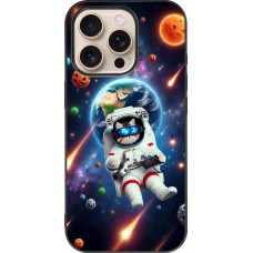 iPhone 16 Pro Case Hülle - Silikon schwarz VR SpaceCat Odyssee