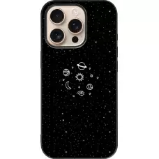 Coque iPhone 16 Pro - Silicone rigide noir Space Doodle