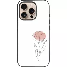 Coque iPhone 16 Pro - Silicone rigide noir Spring 23 minimalist flower