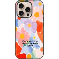 Coque iPhone 16 Pro - Silicone rigide noir Every day is a chance Spring 2026