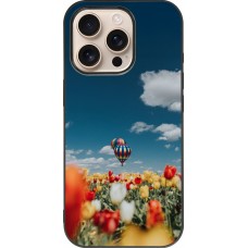 Coque iPhone 16 Pro - Silicone rigide noir Hot air balloon Spring 2026
