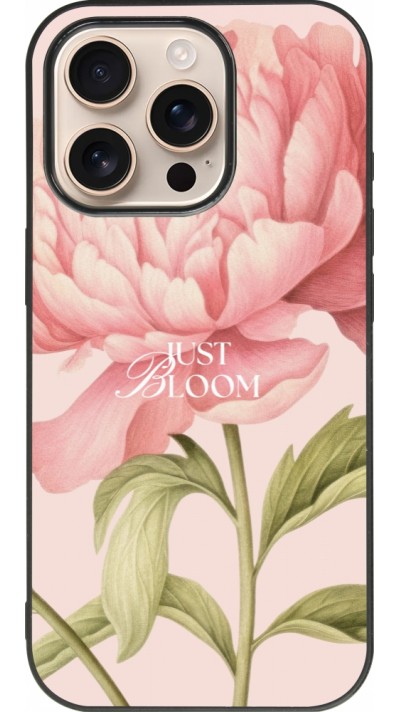 Coque iPhone 16 Pro - Silicone rigide noir Just Bloom Spring 2026