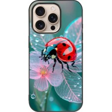 Coque iPhone 16 Pro - Silicone rigide noir Ladybird in bloom Spring 2026