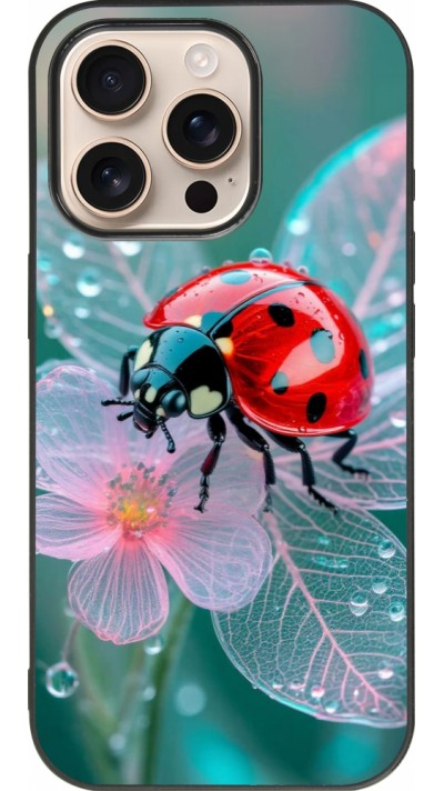 Coque iPhone 16 Pro - Silicone rigide noir Ladybird in bloom Spring 2026