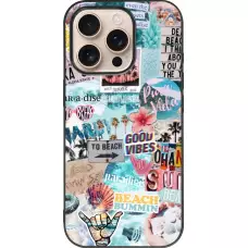 Coque iPhone 16 Pro - Silicone rigide noir Summer 20 collage