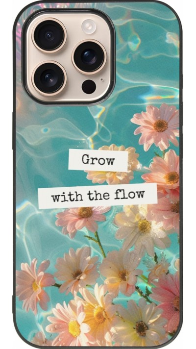 iPhone 16 Pro Case Hülle - Silikon schwarz Summer 2025 Grow with the flow