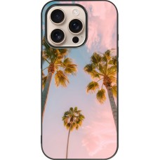 iPhone 16 Pro Case Hülle - Silikon schwarz Summer 2025 Palmiers