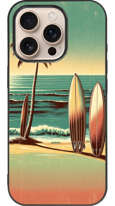 iPhone 16 Pro Case Hülle - Silikon schwarz Surf Paradise