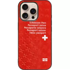 Coque iPhone 16 Pro - Silicone rigide noir Swiss Passport