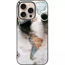 Coque iPhone 16 Pro - Silicone rigide noir Travel 01