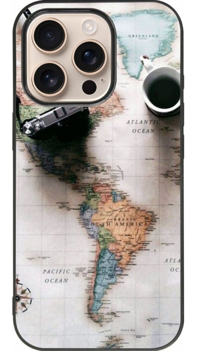 iPhone 16 Pro Case Hülle - Silikon schwarz Travel 01